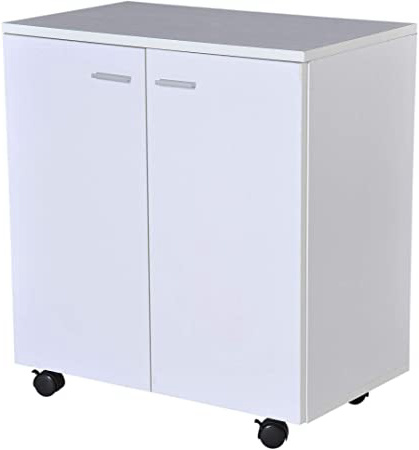 HOMCOM Mesa Armario Movil Mueble