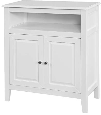 SoBuy Armario para Baño,Aparador con 2 Puertas y Estante,L 69 x P 33 x H 80cm,Blanco,FRG204-W,ES (Blanco)