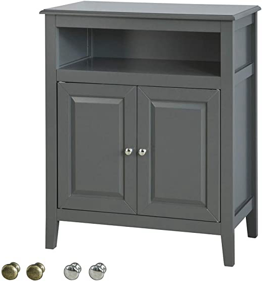 SoBuy FRG204-DG Armario para de baño,aparador con 2 Puertas y Estante,L 69 x P 33 x H 80cm,ES (Gris)