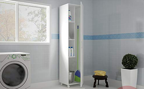 







Buyqualia Armario Multiusos o escobero una Puerta y Ruedas en Color Blanco






