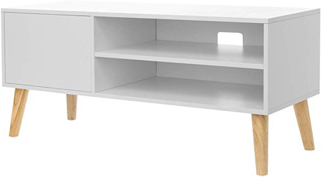 VASAGLE Armario Rústico para TV, Mesa para TV, Aparador bajo, Estilo Moderno, para Salón, Sala de Juegos, Escritorio, Blanco LTV09WT