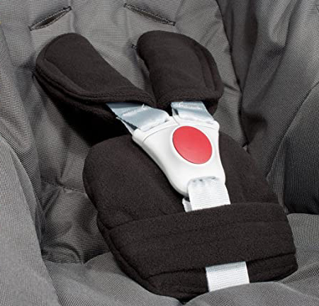 Juego de cinturón acolchado ByBoom, universal para portabebés, buggy, cochecito, asiento del coche Negro