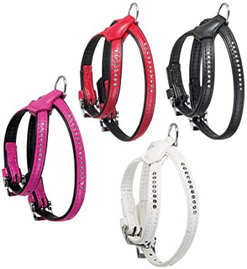 Karlie 67529 Art Leather Plus Arnés, 11 mm x 30-37 cm, Rosa, Monte Carlo, S