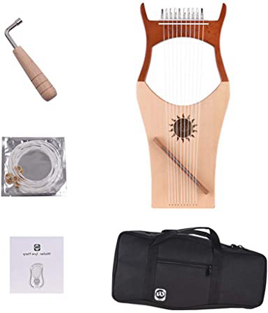 







JIASHU Arpas Arpa de Lira de Madera de 10 Cuerdas Cuerdas de Nylon Tablero de Abeto Instrumento de Cuerda de Tablero de Madera de Haya con Bolsa de Transporte






