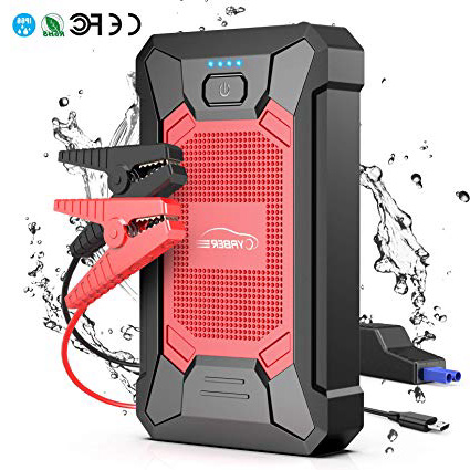 YABER Arrancador de Coches 12000mAh, 800A Arrancador de Baterias de Coche (para 5.0L de Gasolina o 4.0L de Diesel) de IP66 Impermeable Emergencias-Upgrade