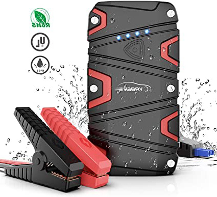 YABER Arrancador de Coches, 1200A Arrancador de Baterias de Coche (para 7.5L de Gasolina o 6.0L de Diesel) con IP68 Impermeable, Jump Starter con Carga Rápida QC3.0