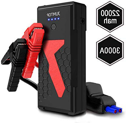 Arrancador Bateria Coche, JUMTOP 22000Mah 3000A Pico Arrancador Coche, Arranque Bateria Coche (Motor 10L Gas / 8L DiéSel), Jump Starter-BateríA AutomáTica Cargador TeléFono Bancario USB LED