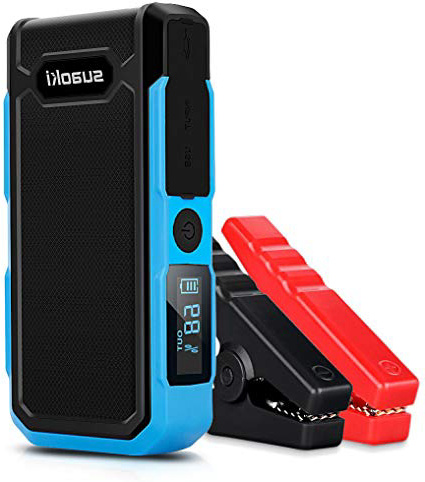 Suaoki U10 - Jump Starter de 20000mAh, 800A Batería Arrancador de Coche (Batería Externa Recargable, LED Flashlight, Multifunción, Con pinzas inteligentes) (Azul)