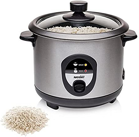 Tristar RK-6126 - Arrocera, Capacidad 1 litro, Función para Mantener el Calor, Apagado Automático, Incluye Taza Medidora, Espátula y Cuchara, 400 W