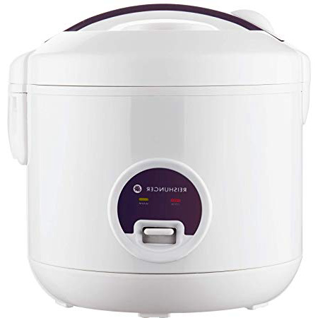 Reishunger Hervidor de arroz/arrocera (1,2l/500W/220V), función de mantenimiento del calor, olla interior, cuchara y vaso medidor de alta calidad – Arroz para hasta 6 personas