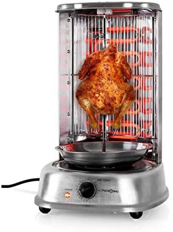 







oneConcept Kebab Master - Parrilla vertical giratoria, Pollo, Gyros, Pincho giratorio verical, Grill eléctrico, 1800 W, Reparto calor 360°, Desmontable y apto para lavavajillas






