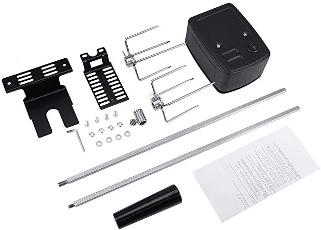 Fdit Kit de Asador Universal Parrilla Completo para Barbacoas de Carne de Acero Inoxidable con Barra Motor Eléctrico