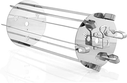 BBQ-Toro Parrilla Rondell de Acero Inoxidable para Asador Giratorio, Soporte Universal de Pinchos para Rosticería, 6 Pinchos para Brochetas de Kebab, Schaschlik, Pescado, Aves, Frutas y Verdura