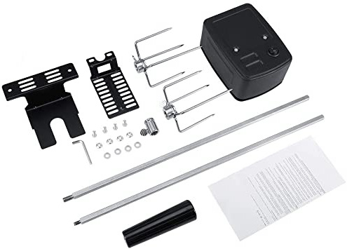 Beiwnner Kit de Asador Giratorio Universal para Barbacoas,Rostizadores de BBQ de Acero Inoxidable con Barra Eléctrica y Motor Eléctrico,Vertical Giratoria Horno para Picnic, Camping,Mejor Regalo
