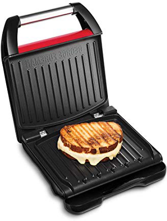 George Foreman 25030-56 Barbacoa de fitness, 1200 W, Acero Inoxidable, rojo