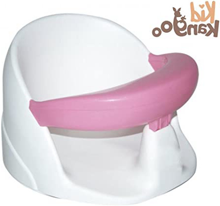 Asiento de baño para bebés. Sillita antivuelco para la bañera con ventosas de seguridad. Silla anillo giratorio con reposabrazos extraíble. (Rosa)