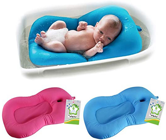 belupai Alfombrilla de baño para bebé recién nacido, plegable, para bañera, asiento de bañera y asiento de bebé(Azul)