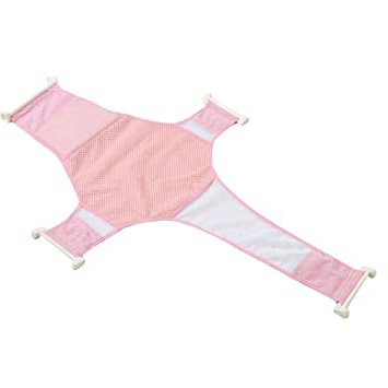 Bañera para bebés Asiento de bebé ajustable ducha rosa de la ayuda de red de seguridad Baño