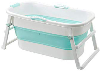 HUACANG Plegable Bañera Adulto Bebé Universal Material Plastico PP Cubo De Baño Piscina para Bebés Diseño Plegable para Un Fácil Almacenamiento (Color : Verde, Size : No Cover)
