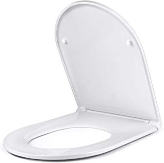 Amzdeal Tapa y Asiento para inodoro, Tapa de WC con Cierre Suave, Tapa de Inodoro de Diseño Ergonómico, Tapa de Asiento con Desmontaje Rápido/U-Forma Duroplast