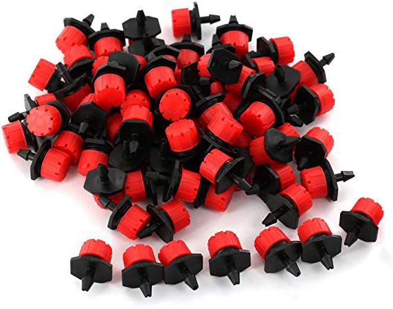 100pcs Micro Goteo Riego Rociadores Estaca Emisores Ajustable Agua Dripper