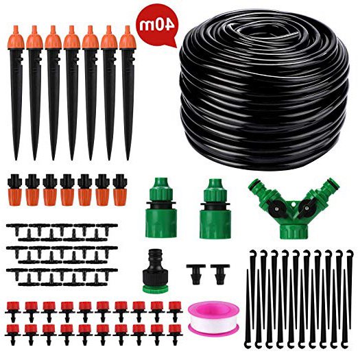 Sistema de riego de jardín, Emooqi 90 Pcs Goteros para Equipos de Riego Automático, Accesorios para Riego por Goteo Sistema de Riego DIY para Irrigación Riego para Jardín, Plantas de Patio - 40 M