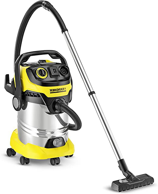Kärcher MV 6 P Premium - Aspiradora Multiusos al vacío en seco y húmedo (30L, 1300W, 220/240 V) Negro y Amarillo