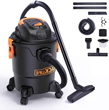 TACKLIFE Aspirador Húmedo y Seco, 18.9L Aspiradora Hogar 1000W, Función Sopladora, HEPA Filtro, 2 * 0.4m Tubo de Extensión, 3 Boquillas, Tecnología de Boya Segura, PVC01A