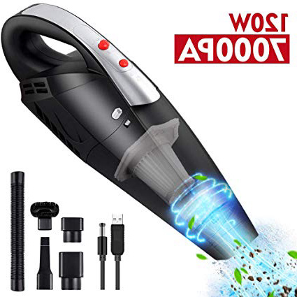 NWOUIIAY Aspiradora de Coche Potente Sin Cable Aspiradora Inalámbrico Coche 7000PA con Seco y Húmedo Portátil Carga Rapida 120W 12V para Casa Coche Oficina con 3 Boquillas