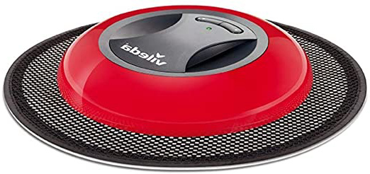 Vileda Virobi Slim - Mopa robot con sistema de autorotación y 2 programas de limpieza, apto para todo tipo de suelos e ideal para el pelo de mascotas, diseño ultrafino, color rojo