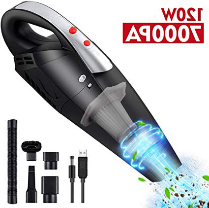 NWOUIIAY Aspiradora de Coche Potente Sin Cable Aspiradora Inalámbrico Coche 7000PA con Seco y Húmedo Portátil Carga Rapida 120W 12V para Casa Coche Oficina con 3 Boquillas