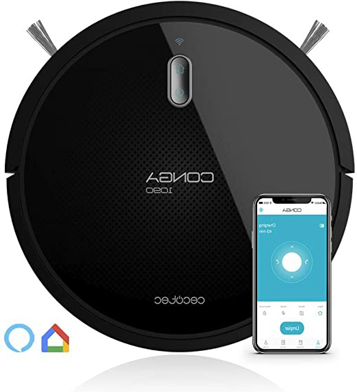 Cecotec Robot Aspirador Conga Serie 1090 Connected. 1400 Pa, Compatible con Alexa y Google Home, Aspira, Barre, Friega y Pasa la Mopa, Cepillo Especial Mascotas, Muro Magnético