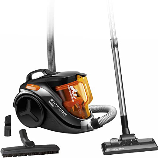 Rowenta RO3753 Compact Power Cyclonic - Aspirador sin Bolsa, Sistema Ciclónico sin Bolsa, Depósito 1.5 L, Cepillo Parquet y Boquilla 2 en 1 para Ranuras, 79 dB, Fácil de Limpiar