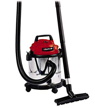 Einhell TC-VC 1812 S - Aspirador en seco y húmedo, 1250 W, 220-240 V, 50 Hz, 180 mbar, 78 dB (A), 12 l