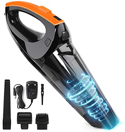 VACPOWER Aspiradora de Mano,6500pA Aspirador de Mano Sin Cable con BateríA Recargable de 2500mAh y Filtro Hepa Mejorado para el Hogar y el AutomóVil