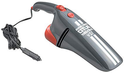 Black+Decker AV1205 - Aspirador de Mano Coche, Depósito 286 ml, Adaptador Mechero, 12 V, Color Gris y Naranja
