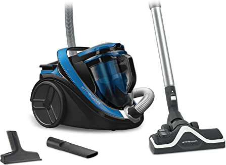 Rowenta Silence Force Cyclonic Classic RO7611EA Aspirador trineo sin bolsa, 750 W, silencioso 67 dB, capacidad 2.5 L, color azul y negro