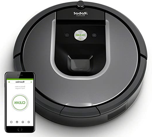 iRobot Roomba 960 Robot Aspirador, Succión 5 Veces Superior, Cepillos de Goma Antienredos, Sensores Dirt Detect, Wifi, Programable por App, compatible Alexa, Gris