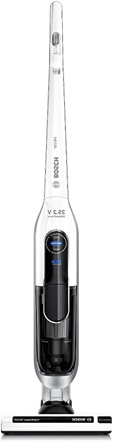 Bosch BBH625W60 Athlet - Aspirador escoba (autonomía hasta 60 min, tecnología SensorBagless, batería ion-litio de 25,2 V), color blanco