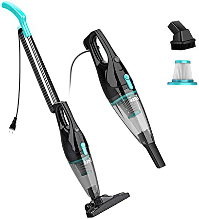 INSE Aspiradora de Mano 2 en 1, Aspirador Vertical con Cable Poderosa Succión 16KPa, Aspiradoras Hogar Escoba Filtro HEPA, Capacidad 800ML, Aspirador Ligera Pelo Mascota