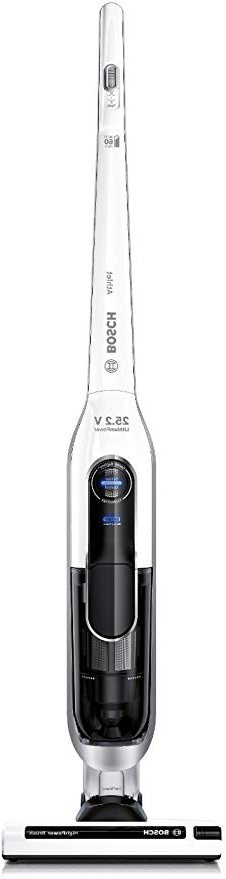 Bosch BBH625W60 Athlet - Aspirador escoba (autonomía hasta 60 min, tecnología SensorBagless, batería ion-litio de 25,2 V), color blanco