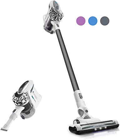 PUWEIKE Aspiradora sin Cable, Aspiradoras Verticales con Potente Succión, 12 KPa, Diseño 2 en 1, Recargable para Pelos de Mascotas, Piso de Madera y Alfombras, 120W, P80 (Gris)