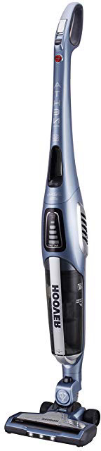 Hoover Athen Evo ATV324LD - Aspiradora escoba sin cable, Cepillo suelos duros y alfombras, Batería litio 34,5V, 120min, Filtros Hepa, Depósito 1L, Posición parking, Display LED, Luces LED, Azul