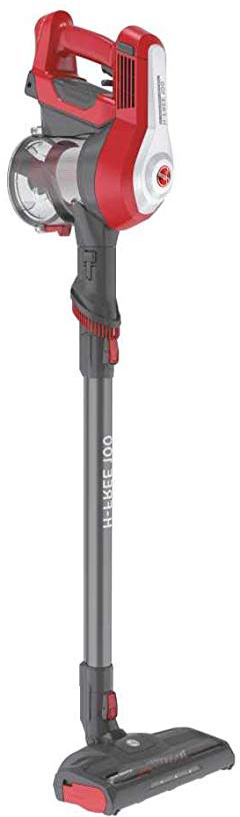 Hoover H FREE 100 HF122RH Aspiradora Escoba sin Cable, Sistema Ciclónico, Cepillo Suelos Duros, Accesorios Integrados, Luces LED, Depósito 0.9L, Batería Extraíble Litio 22 V, 40 min, 2 Velocidades