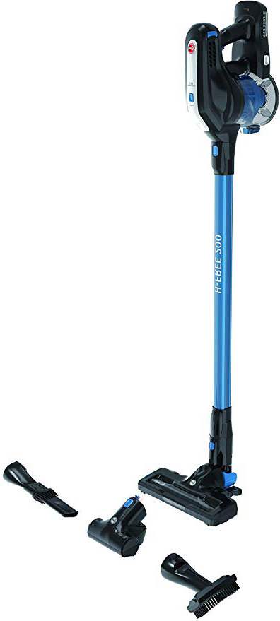 Hoover H-Free 200 HF222UPT Aspiradora Escoba sin Cable, Ciclónica, Pelo de Mascota, Cepillo Suelos Duros, Batería extraíble Litio 22V, 40min, 0,7L, Luces LED, 2 velocidades, 22 W, Negro y azul