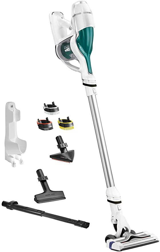 Rowenta RH9252WO Air Force 460 - Aspirador Escoba sin Cable, Batería Larga Duración Ion-litio 21,9 V, 30 min de Autonomía, Pack 8 Boquillas y Pack Accesorios Especiales Versátiles