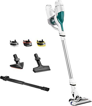 Rowenta RH9252WO Air Force 460 - Aspirador Escoba sin Cable, Batería Larga Duración Ion-litio 21,9 V, 30 min de Autonomía, Pack 8 Boquillas y Pack Accesorios Especiales Versátiles