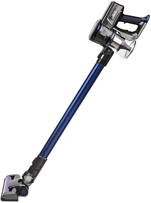 H.Koenig UP700 Aspiradora Escoba Sin Cable 2 en 1, Aspiradora de Mano, 120 W, 22.2 V, Filtro HEPA, Sin Bolsa, 2 Velocidades, Silenciosa, 35 Minutos de Autonomía, Limpieza profesional, Ligera, Azul