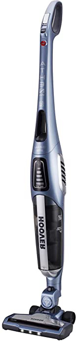 Hoover Athen Evo ATV324LD - Aspiradora escoba sin cable, Cepillo suelos duros y alfombras, Batería litio 34,5V, 120min, Filtros Hepa, Depósito 1L, Posición parking, Display LED, Luces LED, Azul