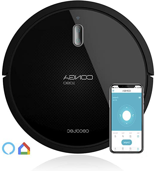 Cecotec Robot Aspirador Conga Serie 1090 Connected. 1400 Pa, Compatible con Alexa y Google Home, Aspira, Barre, Friega y Pasa la Mopa, Cepillo Especial Mascotas, Muro Magnético